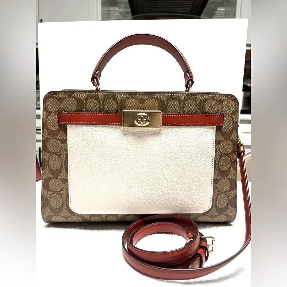 🔥🎁NWT! Coach Lane Carryall Satchel Handbag in Colorblock Msrp:$498.00